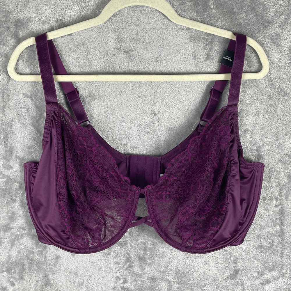 Torrid Full Coverage Bra Women 40G Purple New Lace Unlined Underwire Support